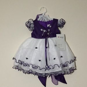 New Kids’ Dress in Purple with Bonnet